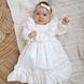 Пов'язка для дівчинки "Бантик" 7309 молочна